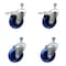 Service Caster 4 Inch SS Solid Polyurethane 1/2 Inch Threaded Stem Caster Total Lock Brake, 2PK SCC-SSTSTTL20S414-SPUS-121315-2-S2 - alternate 1